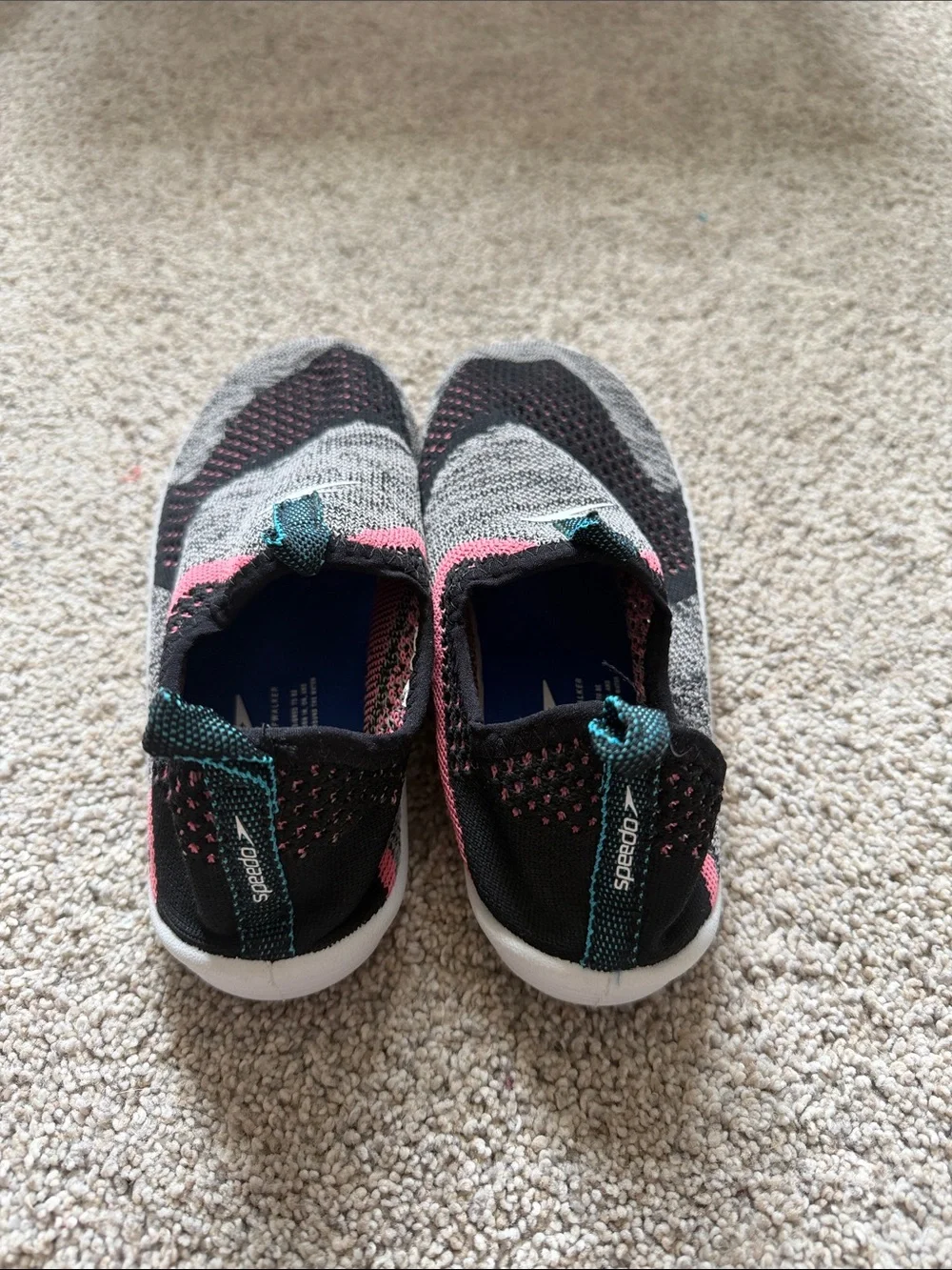 Speedo Junior Girls Surf Strider Water Shoes - Heather Gray & Pink Medium 2/3